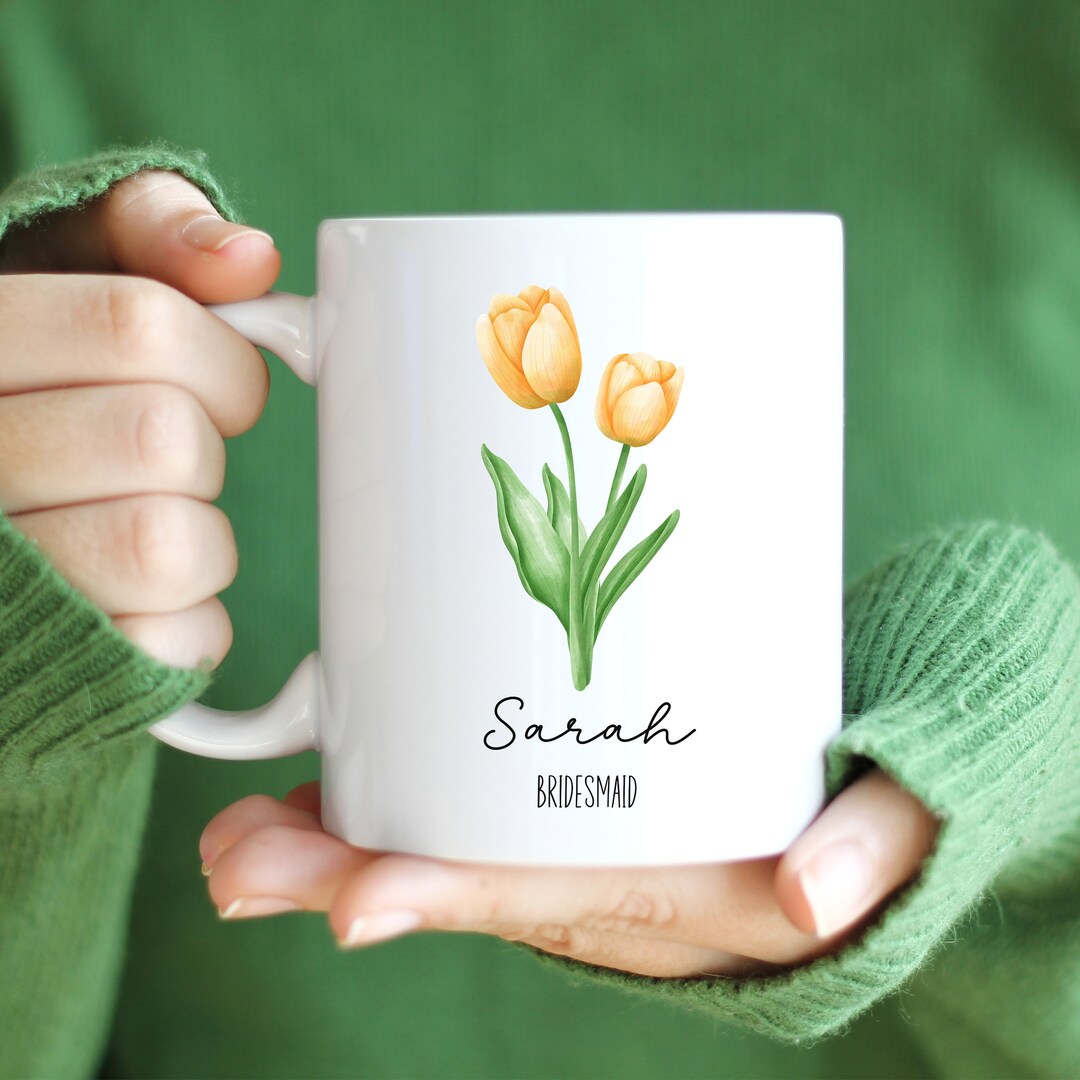 Handmade Tulip Design Coffee Cup Set for 4