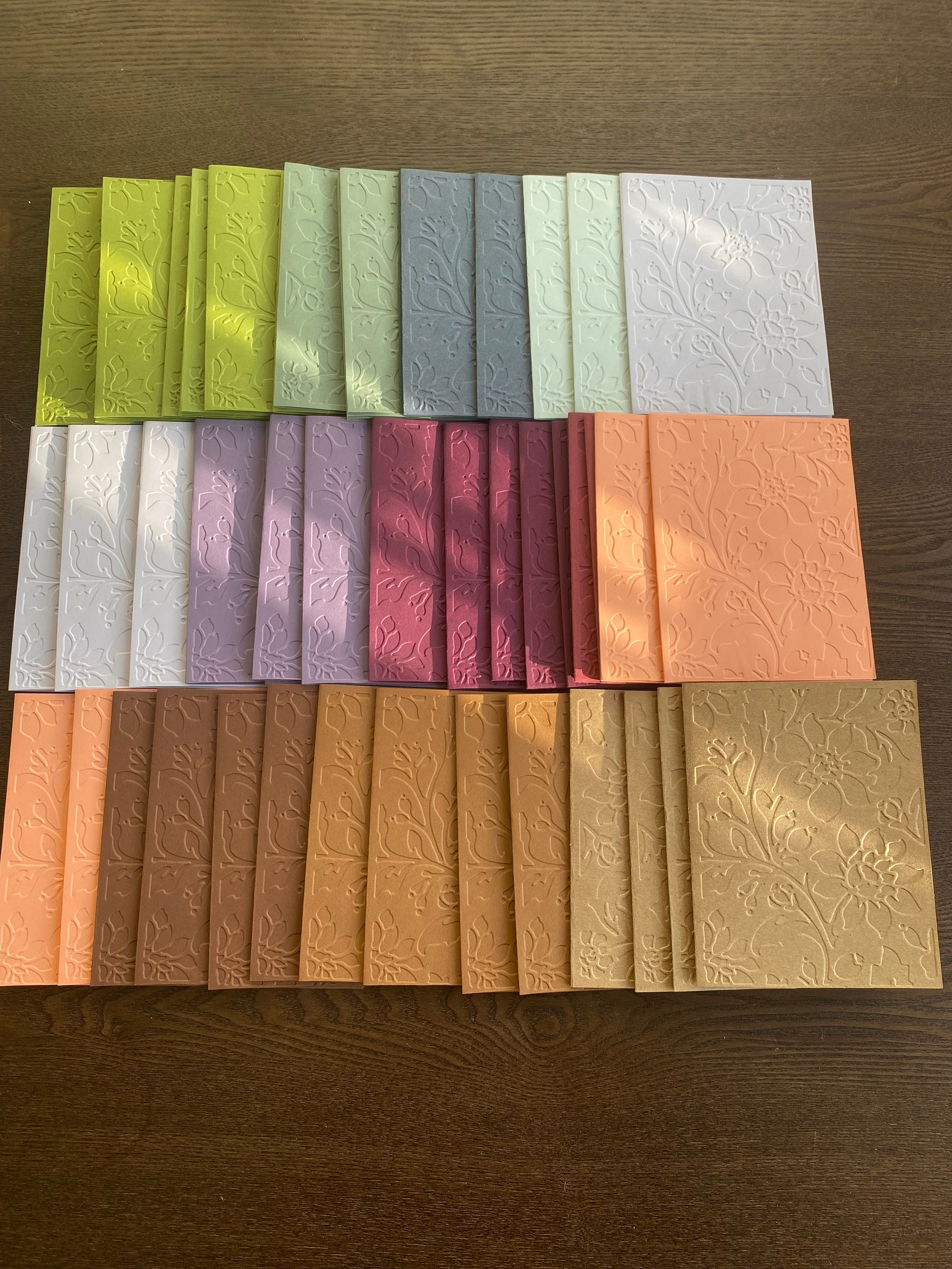 Blank Floral Embossed Greeting Cards - Etsy