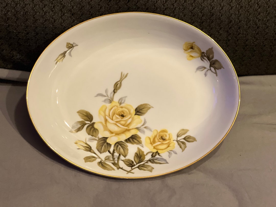 Vintage Harmony House Yellow Rose 10 in Veg Plate Etsy