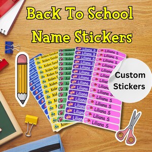 Personalized Back-to-School Name Stickers | Waterproof Vinyl Labels for Kids&#39; Supplies and Organization