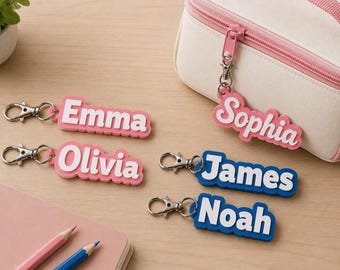 Personalized Backpack Name Tag | Custom Bag Tag | Kids Name Keychain | Back to School Bag Tag | Lunch Box Name Tag | Custom Name Label