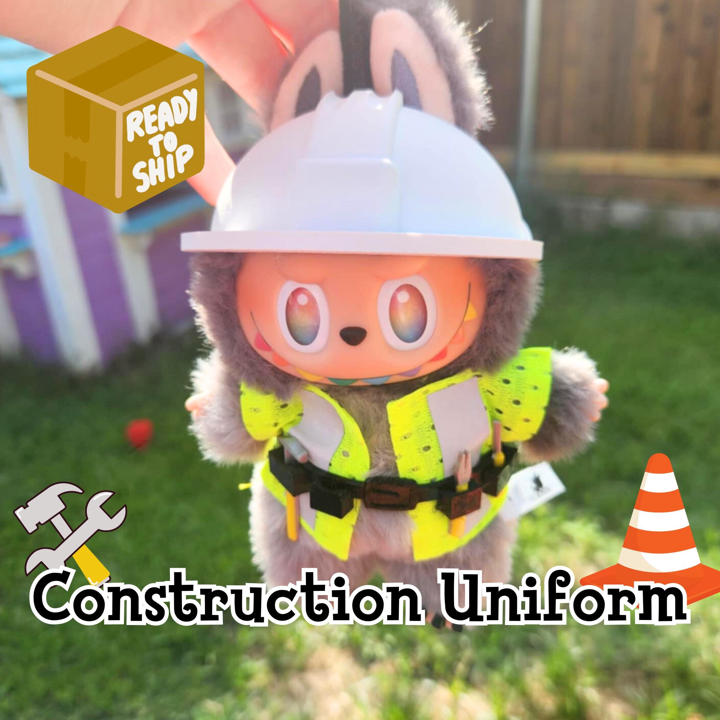 Mini Hard Hat for labubu keychains | Multiple Colors | Ready To Ship | Perfect for Keychain Friends