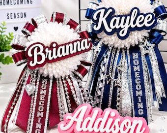 Homecoming Mum Name Sign | 3D Printed Custom Name | Personalized Mum Decoration | Custom Homecoming Mum Name Sign | Personalized