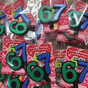 67 Valentines | Ready to Ship | Pencil Topper | Classroom Valentines | Candy Free Valentines | Fast Shipping | School Valentines image 6