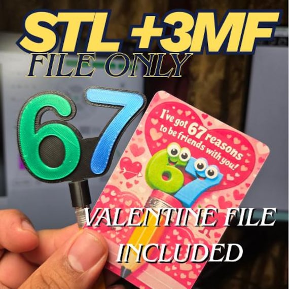 67 Valentines STL File and 3MF File + Valentines File