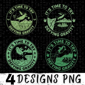 Pinguin, es ist Zeit zu versuchen, der Schwerkraft zu trotzen PNG: Motivierendes Tier Zitat png Inspirierendes Bundle Sublimationsdesign (Digitaler Download)