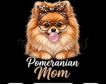 Mamma Pomerania PNG / Carino Pomerania PNG Cane soffice Design gomma da masticare / Amante degli animali Cucciolo Clipart Estetica Sublimazione Download