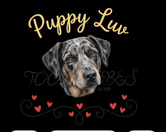Amore per i cuccioli PNG / Amante dei cani carino PNG Design romantico per animali domestici / Adorabile clipart di cuori di cuccioli Estetica canina Download per sublimazione