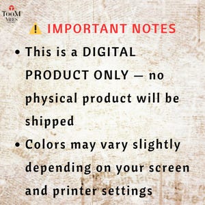 K&ouml;nnte beinhalten: Hinweis auf ein digitales Produkt mit dem Text "IMPORTANT NOTES" in Rot. Der Text besagt, dass es sich nur um ein digitales Produkt handelt und kein physisches Produkt versendet wird. Farben k&ouml;nnen variieren.