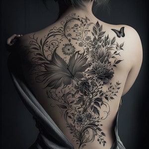 Custom back Tattoo Design for women  - Personalized and Unique Tattoo Art for You
