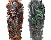 Custom Sleeve Tattoo Design - Personalized and Unique Art for You