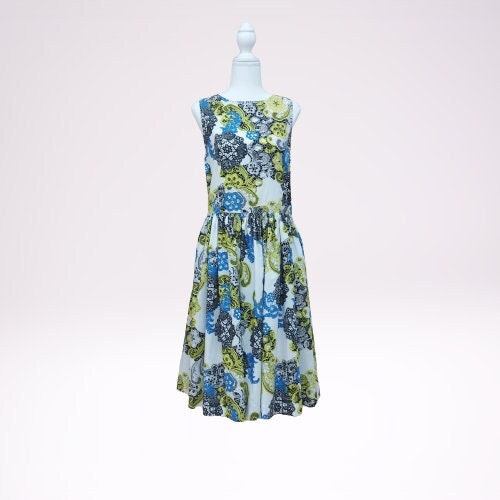 Vintage MSGM Multicolored Midi Cotton Dress Italy Lux Etsy