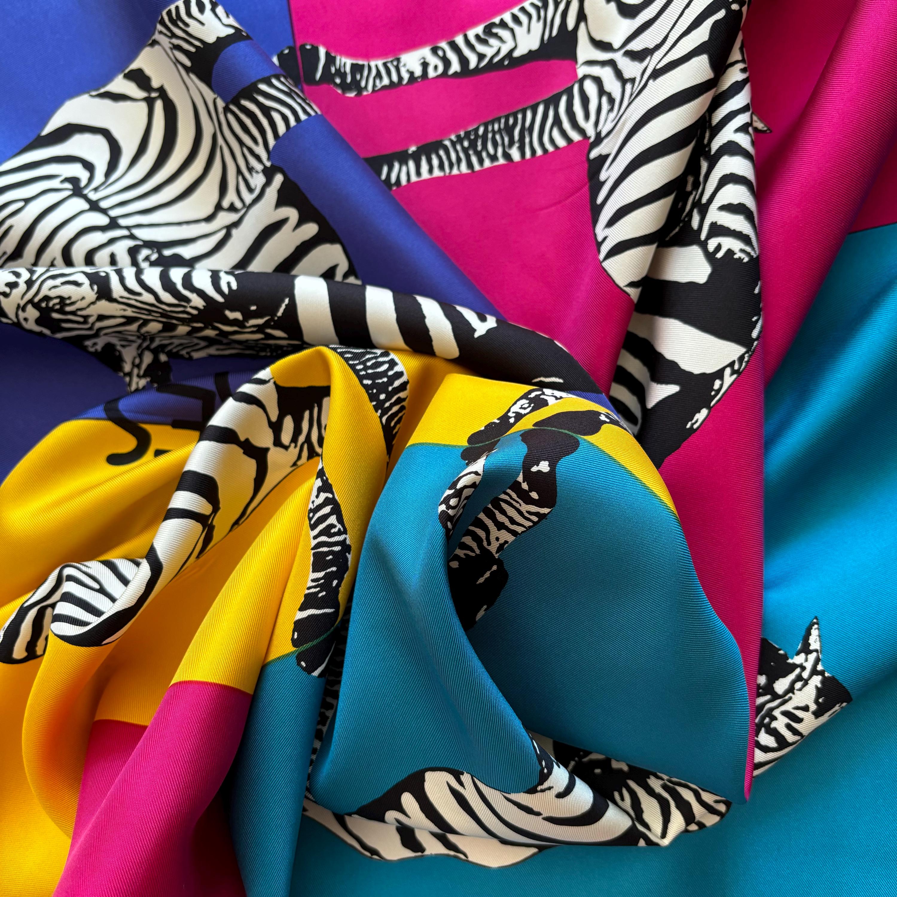 JC De Castelbajac Twill Silk Scarf Droles De Zebra - Etsy