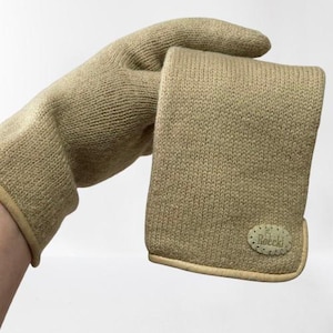 Milled Wool Gloves with Leather by Roeckl