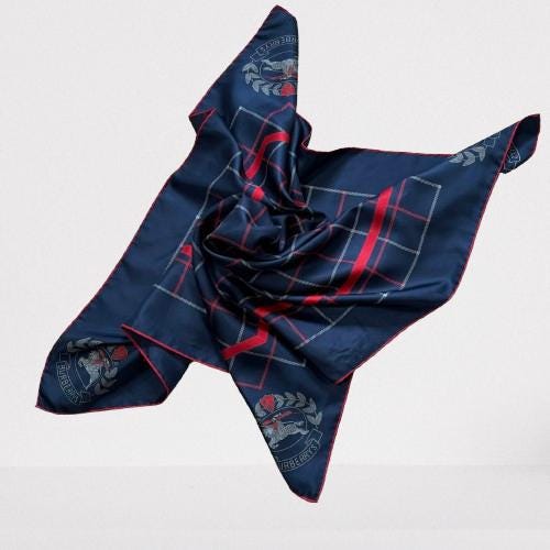 バーバリー シルクスカーフ　ネイビー クラシック バーバリー ツイル シルク スカーフ ネイビー - Etsy 日本