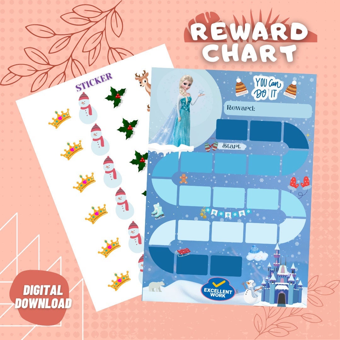 Elsa Reward Chart Kids Behavior Tracker Editable and - Etsy