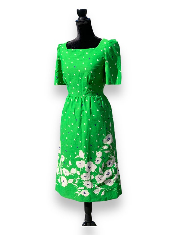 POSH by Jay Anderson Kelly Green 1970's True Vintage Cotton Summer Dress POSH by Jay Anderson Kelly Green 1970's True Vintage Cotton Summer Dress