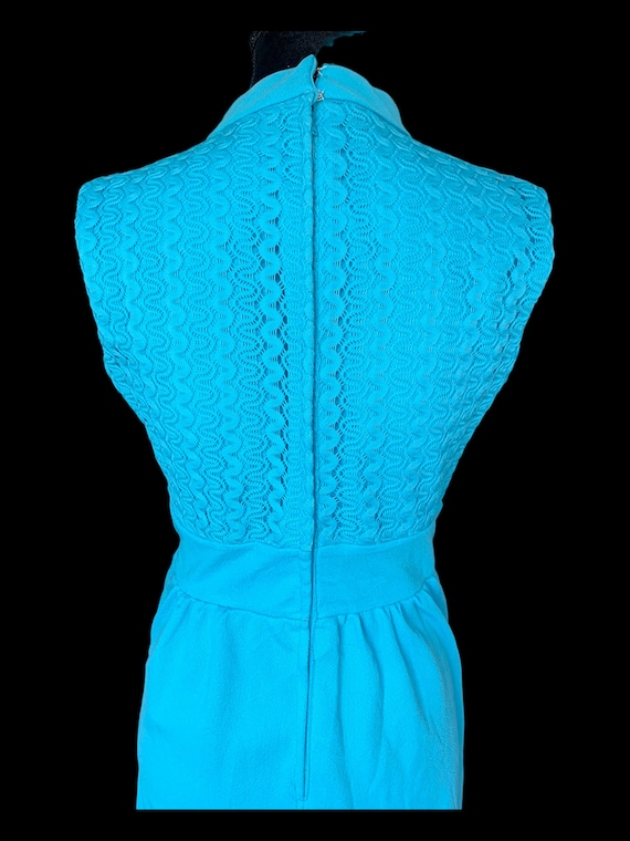 True Vintage 1970's Turquoise Sleeveless Maxi Pol… - image 6
