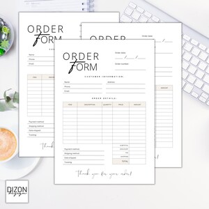 Printable Small Business Order Form | Small Business  | Instant Download | A4 Size PDF Printable