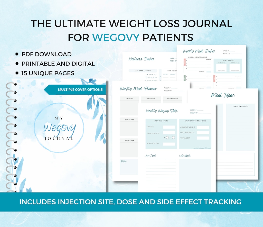 Wegovy Weight Loss Tracker PDF, Weightloss Journal, Fitness Planner