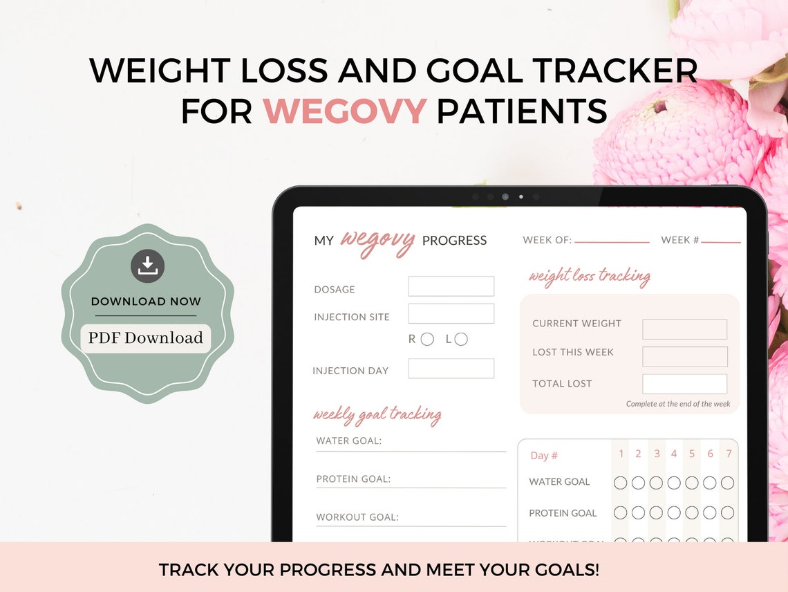WEGOVY Weight Tracker, Weight Loss Journal, Weight Loss Journal PDF