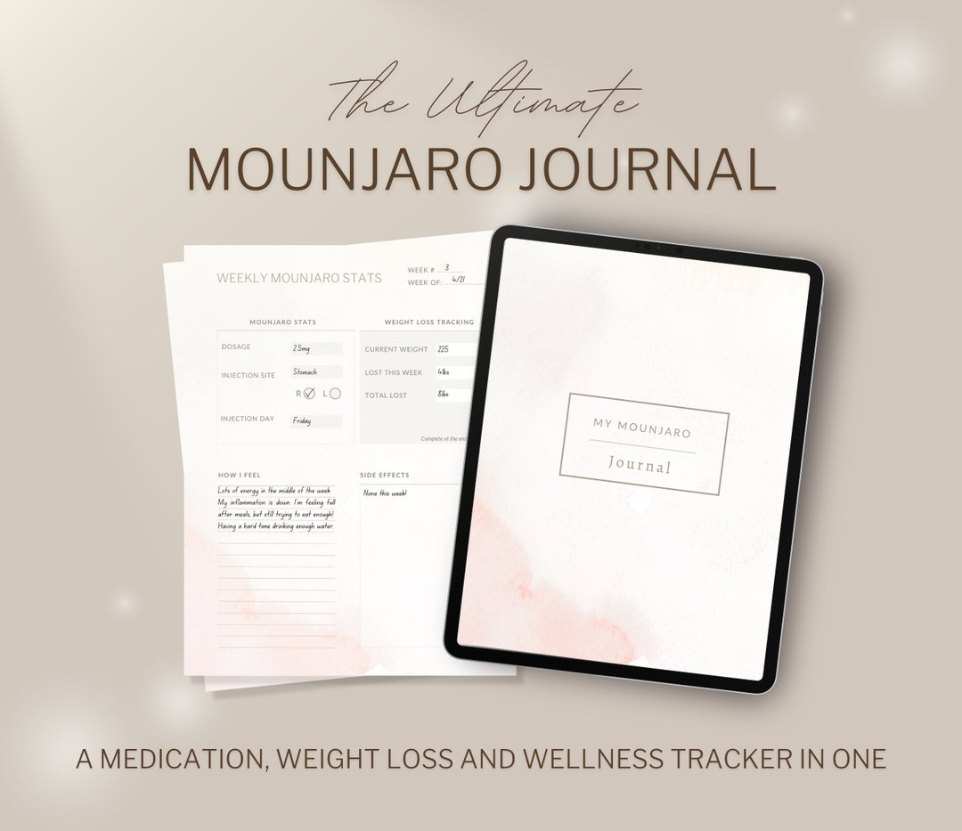 Mounjaro Weight Loss Tracker PDF, Weightloss Journal, Fitness Planner