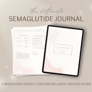 Semaglutide Gewichtsverlies Tracker PDF, Gewichtsverlies Journal, Fitness Planner Afdrukbaar, Gewichtsverlies Grafiek, Doel Tracker, Maaltijdplanning