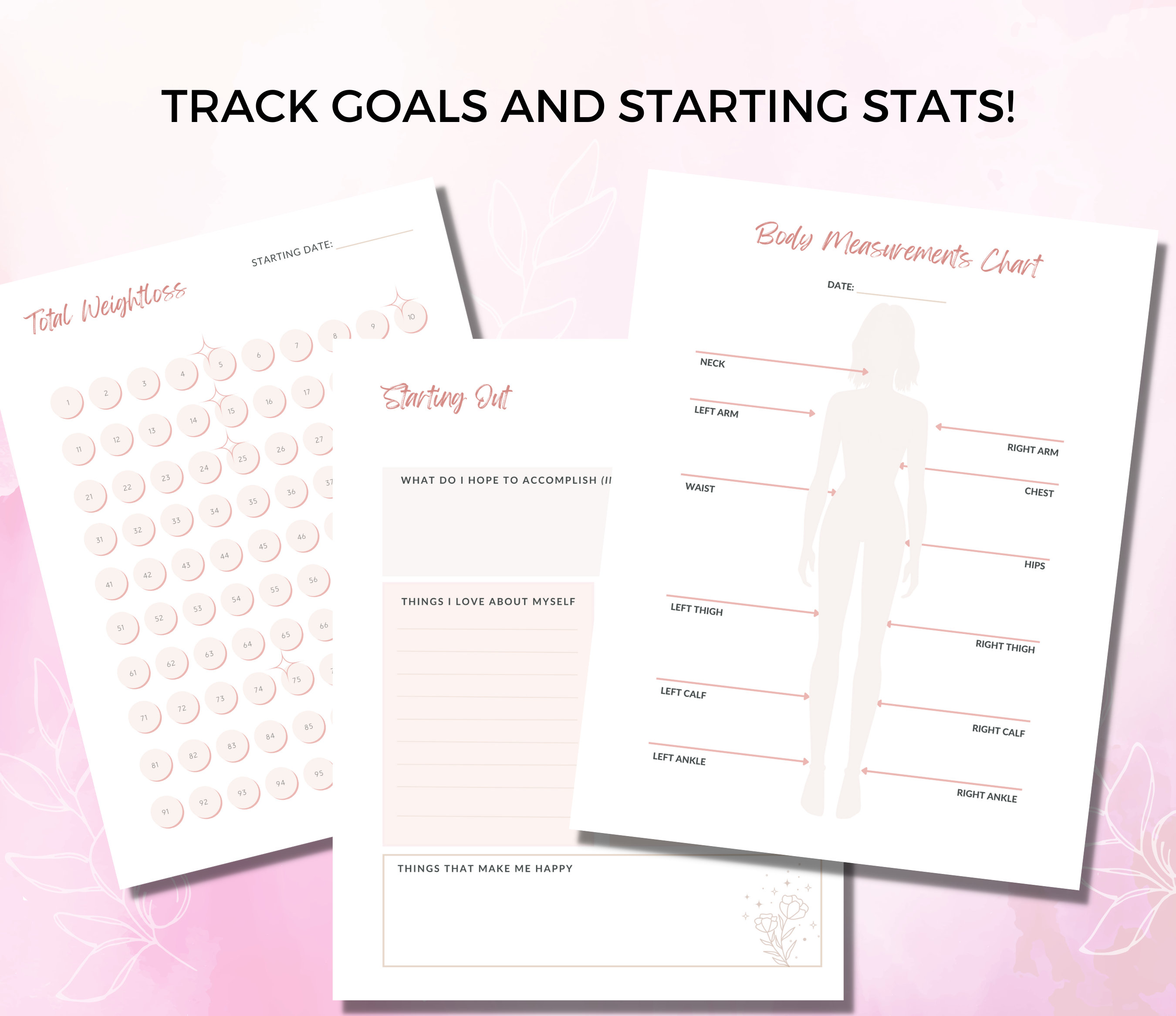 Wegovy Weight Loss Tracker PDF, Weightloss Journal, Fitness Planner