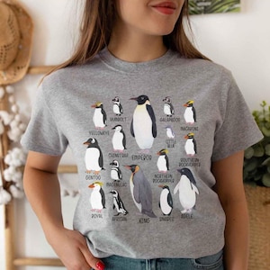 T-shirt pingouin, pour femme, chemise pingouin pour enfant, t-shirt d'identification d'oiseau mignon, Kawaii, cadeau pour amoureux des pingouins, t-shirt animal marin pour maman ou femme