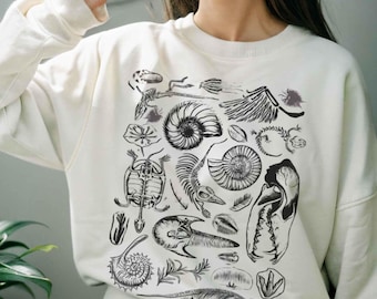 Paleontology Sweatshirt: Dinosaur Fossil Crewneck, Whimsigoth Sweater