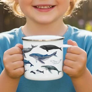 Mug en émail baleine : tasse de camping Sea Life image 1
