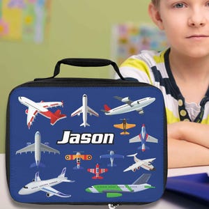 Fiambrera personalizada con diseño de avión: bolsa para el almuerzo con forma de avión, bolsa de transporte isotérmica para aviación.