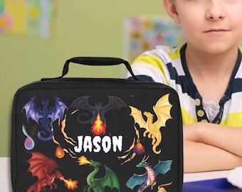 Fiambrera de dragón: bolsa térmica personalizada para el almuerzo de los niños.