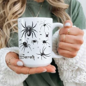 Spinnen Tasse: Personalisierte Insekten Print Kaffeetasse, Entomologie Becher, Spinnentier Liebhaber
