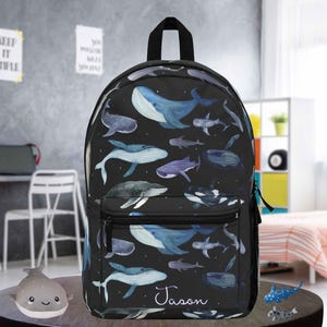 Personalized Whale Backpack: Orca Sea Life Bookbag