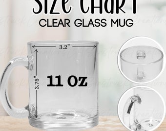 10oz GLASS MUG Size Chart, Dimensions Printify 10oz Clear Glass Mug With  Handle Size Guide, Generic Brand Glass Coffee Mug 10oz Measurement - Etsy