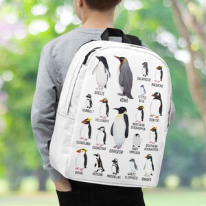 Pinguïnrugzak: Tuxedo Bird-boekentas, rugzak voor mariene biologie