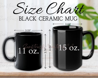 Mug Size Chart Latte Ceramic Mug Size Mockup Includes 4 Designs Printify Latte  Mug White Mug Information Mockup 12oz Mug Mockup -  Israel