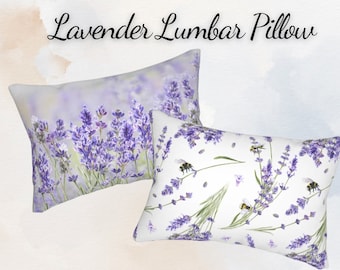 Lavender Lumbar Pillow: Spring Floral Accent Cushion