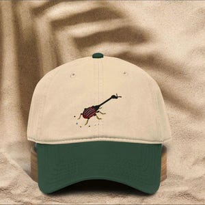 Rüsselkäfer: Bestickte Insektenmütze, Geschenk für Käferliebhaber, Entomologe