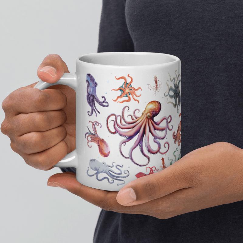 Tazza a forma di polpo: tazza da caffè a forma di kraken, tazza da tè a forma di cefalopode, bicchiere in vetro a forma di animale marino - Italia