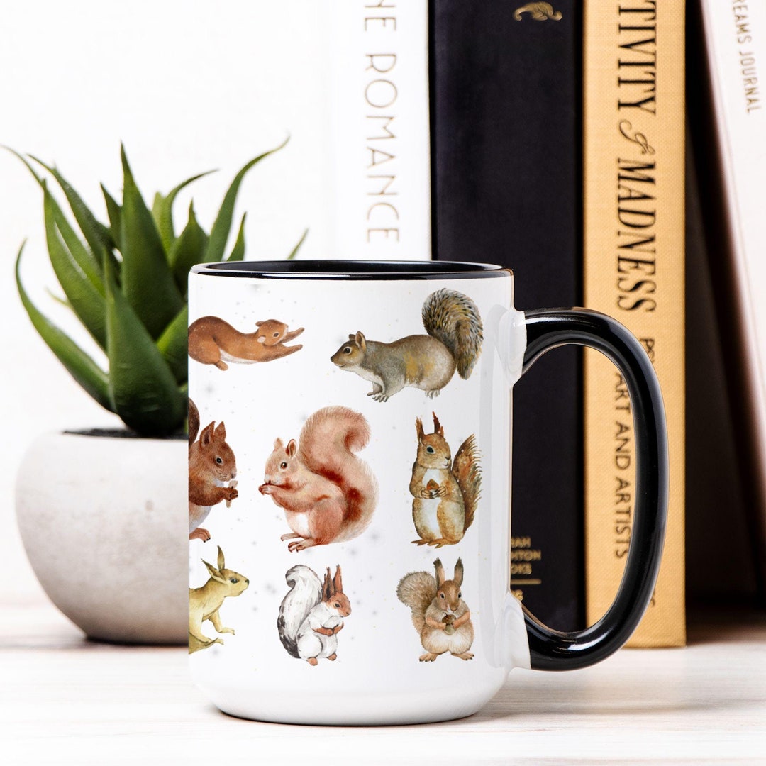Squirrel Mug, Cute Forest Animal Coffee Cup, Squirrel Lover Gift, Cozy ...