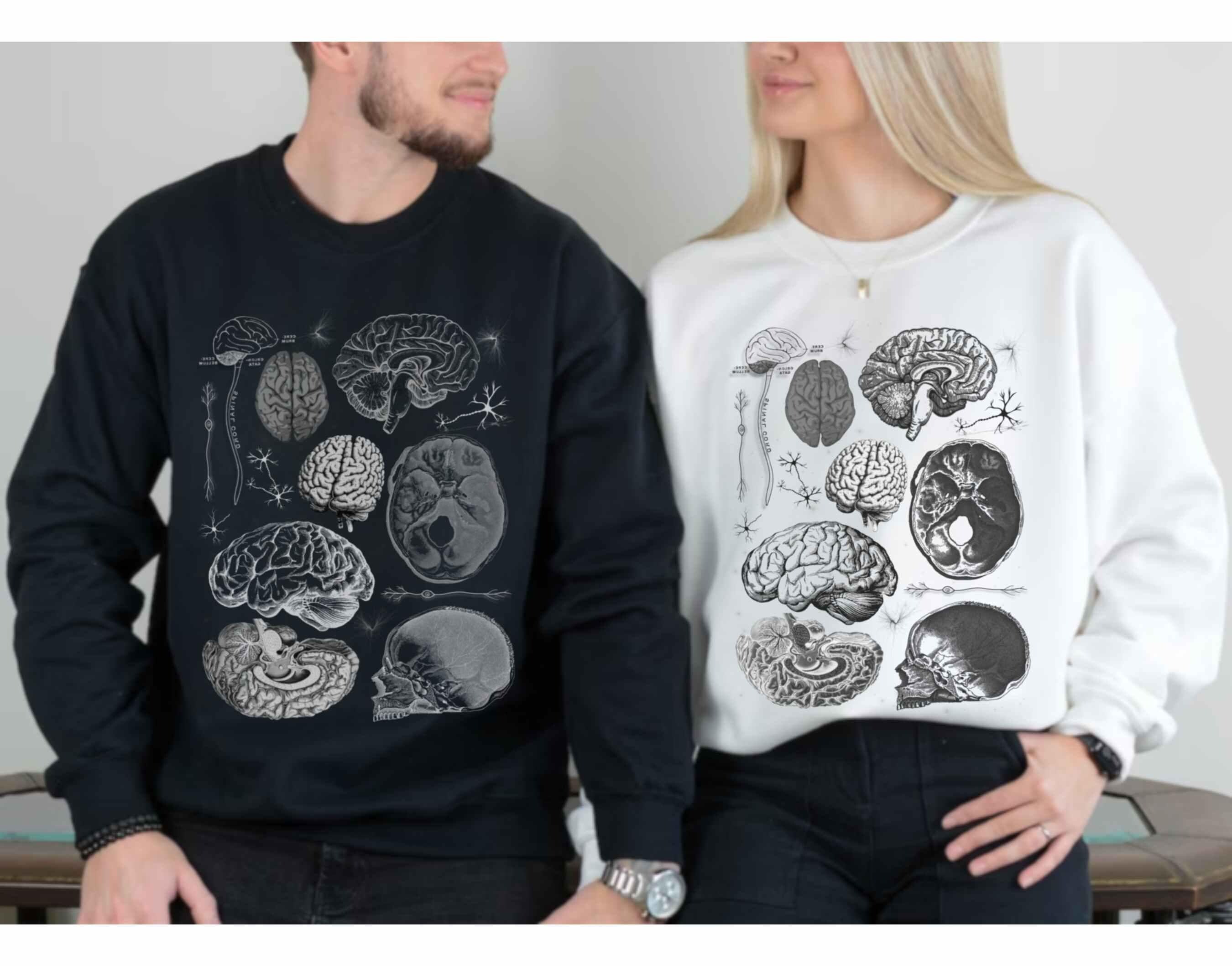 Psych Sweaters Vintage Neurology Sweatshirt: Psych Nurse Sweater, Brain Anatomy ...
