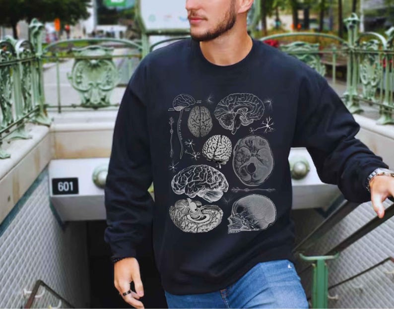 Psych Sweaters Vintage Neurology Sweatshirt: Psych Nurse Sweater, Brain Anatomy ...