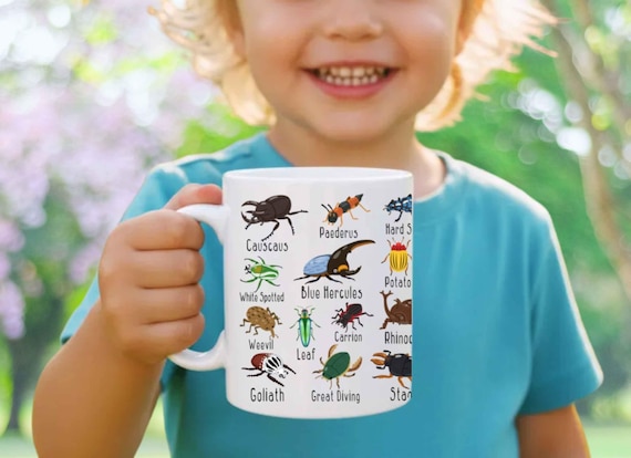 Beetle Mug: Entomophile Gift, Insect Print Coffee Cup, Entomology Lover