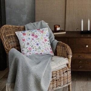 Wildflower Pillow Cover: Spring Floral Accent Cushion, Boho Cottage Decor Wildflower D