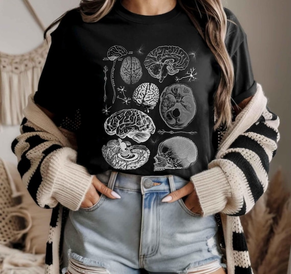 Brain Anatomy Shirt: Vintage Neuro Tshirt, Mental Health Tee 