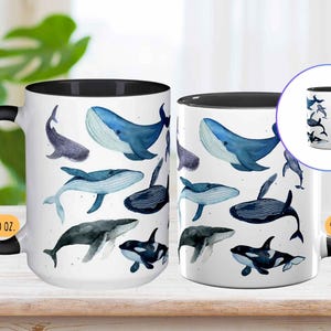 Whale Mug: Sea Life Coffee Cup, Marine Biology Sipper Glass Tumbler image 6