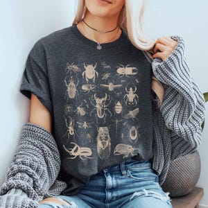 Entomology Shirt: Vintage Insect TShirt, Bug Print Graphic Tee, Dark Academia Lover