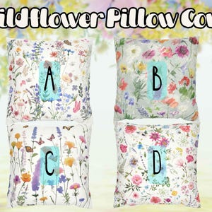 Wildflower Pillow Cover: Spring Floral Accent Cushion, Boho Cottage Decor image 3